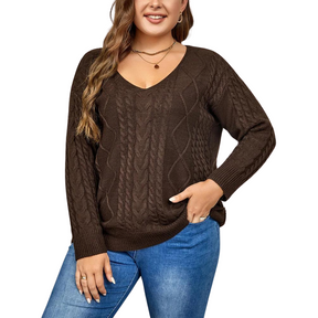 Suéter Feminino Casual Plus Size | Trend